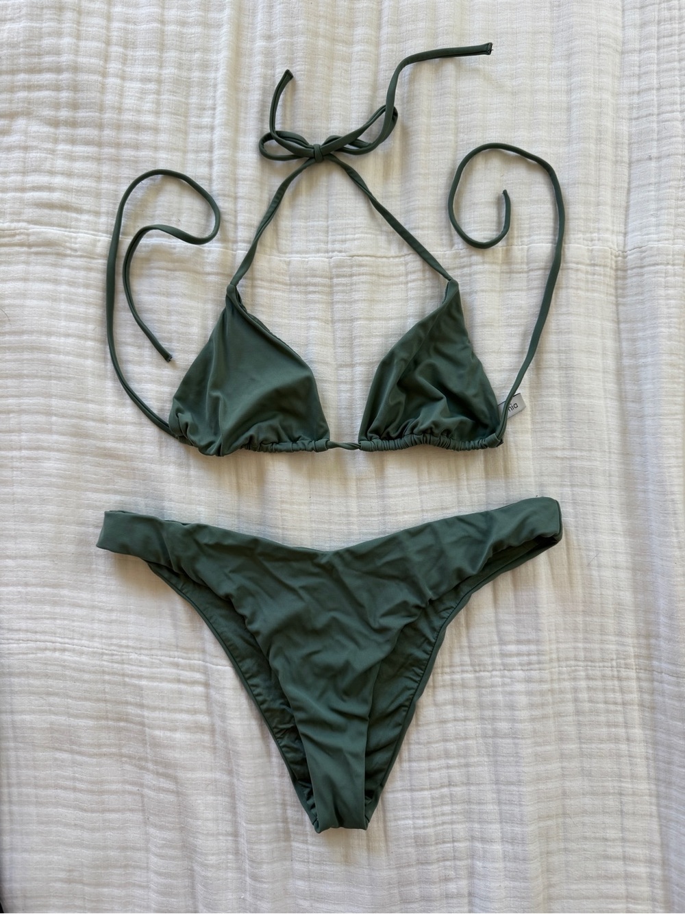 Onia Olive Green Triangle Bikini Set